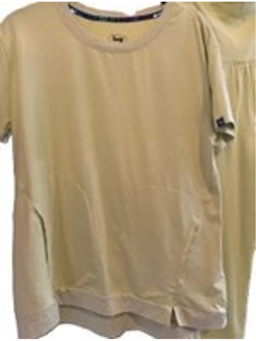 Women's Lug Yellow Scoop Top Short Sleeve Tee XS with Blue Trim - Picture 13 of 16